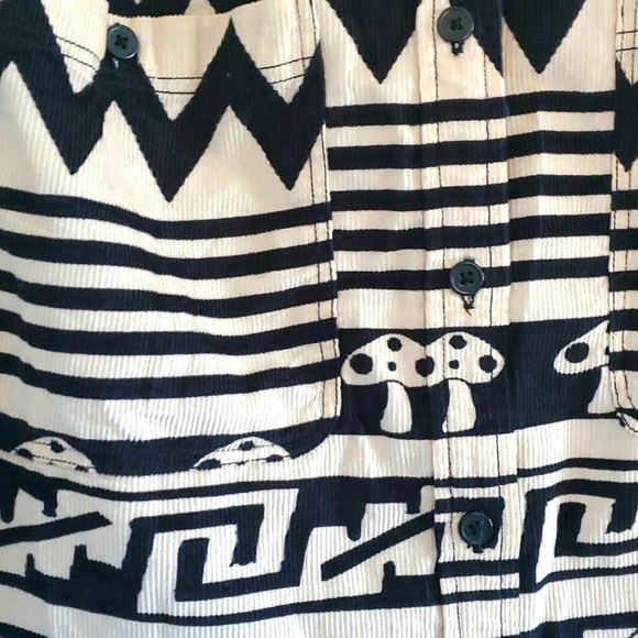 Urban Outfitters Bohemian courderoy mushroom button down shirt size medium - Picture 2 of 6